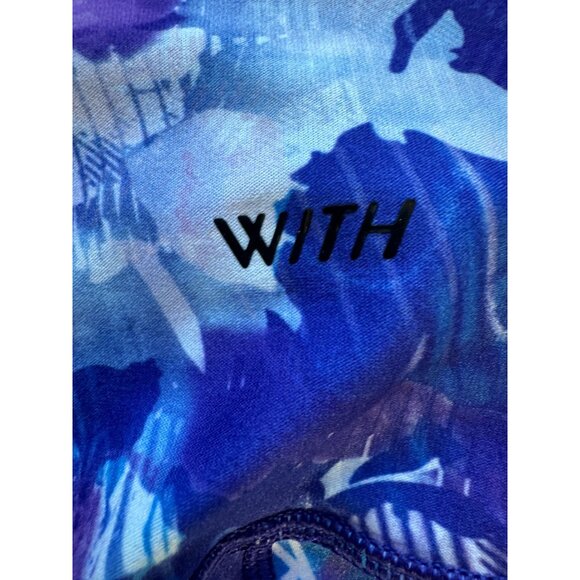 WITH nPeloton Womens High-Waist Abstract Print Leggings S/M Blue Purple 35" Leng - Picture 6 of 8